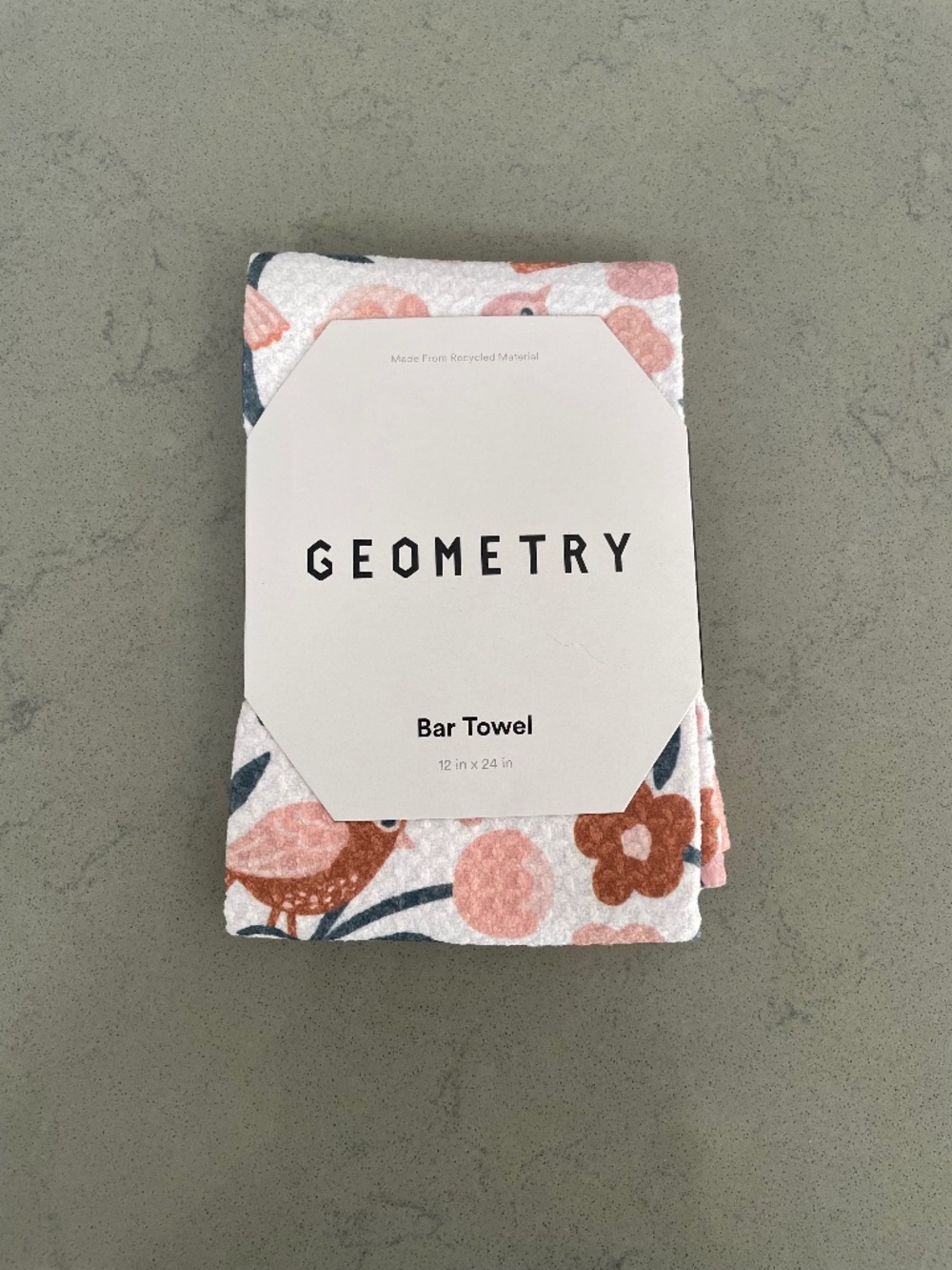 Geometry Kitchen Bar Towel- Golden Hour Park Lane Print, Made Recycled Material